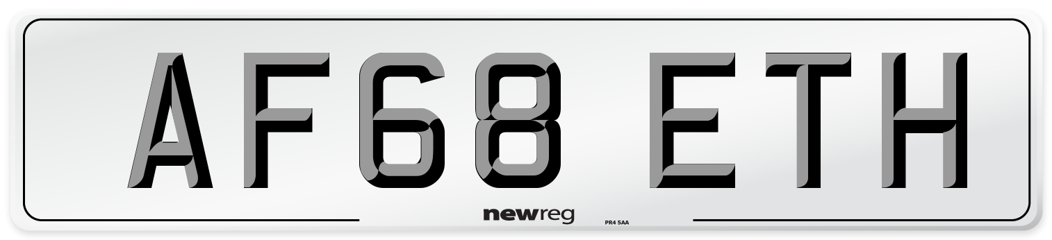 AF68 ETH Number Plate from New Reg